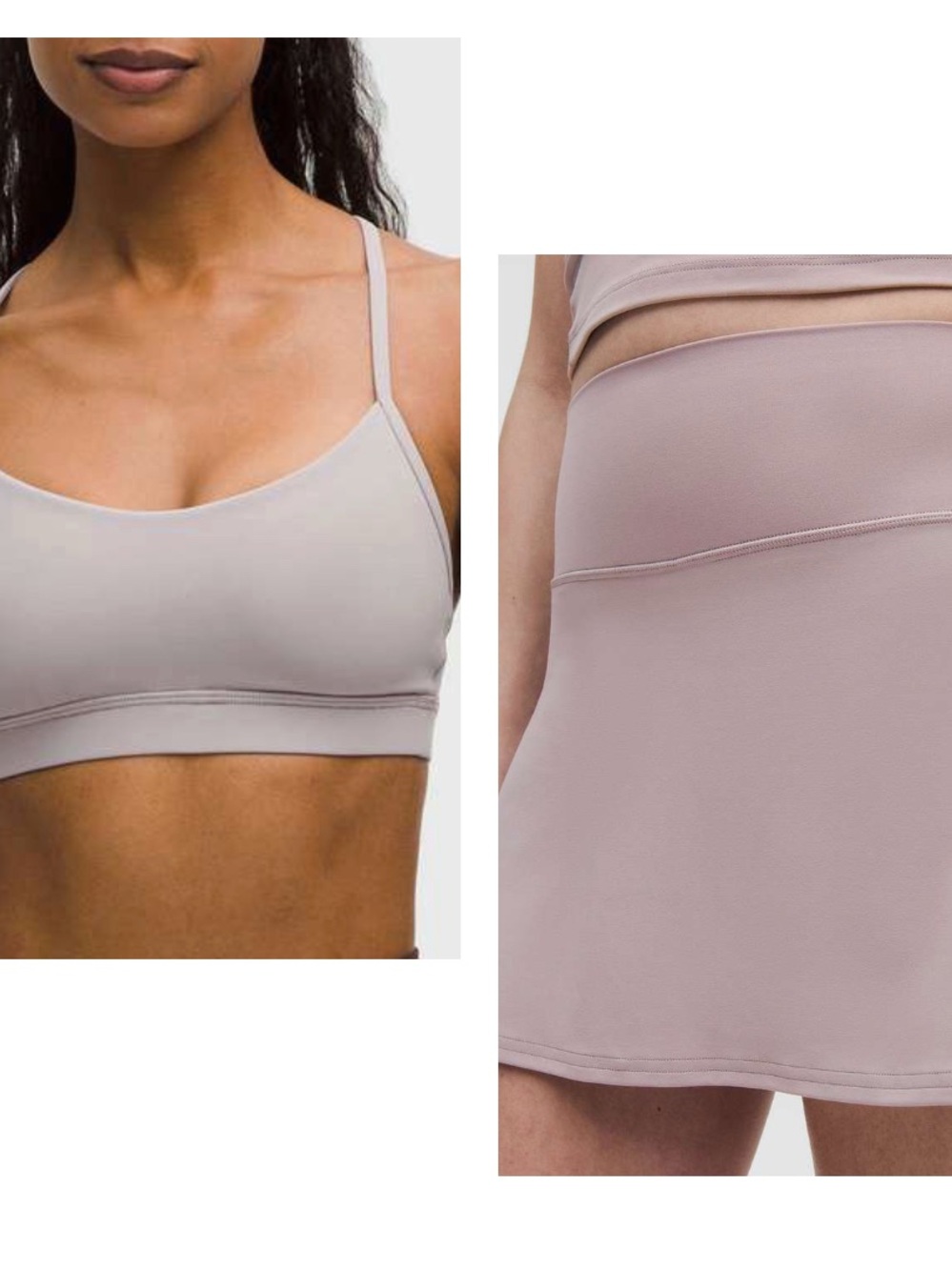 lululemon | Mauve Grey Align High-Rise Skirt & Flow Y Nulu Bra